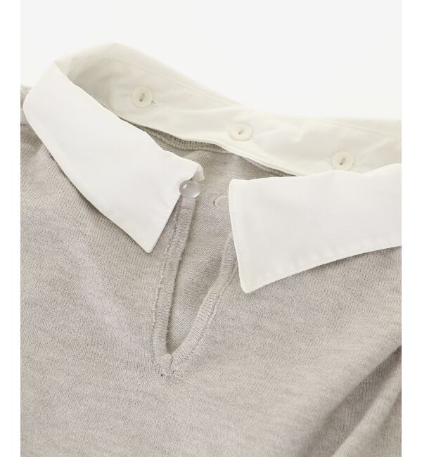  「2way襟付きビジューニット」|ニット・セーター|