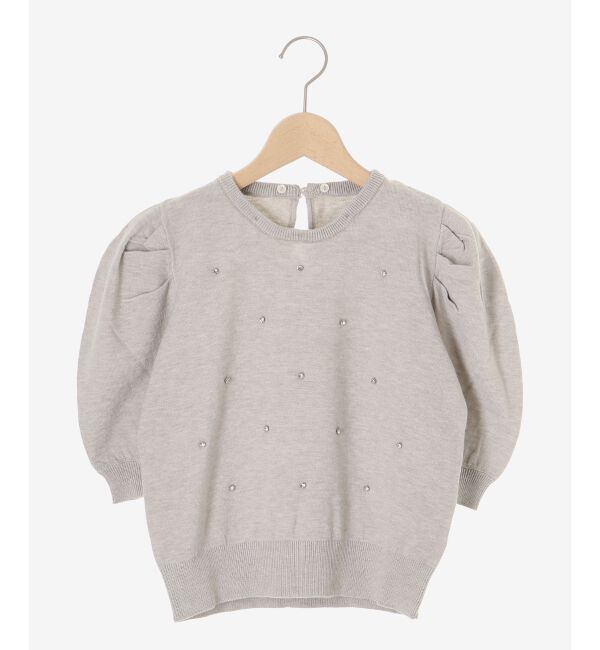  「2way襟付きビジューニット」|ニット・セーター|