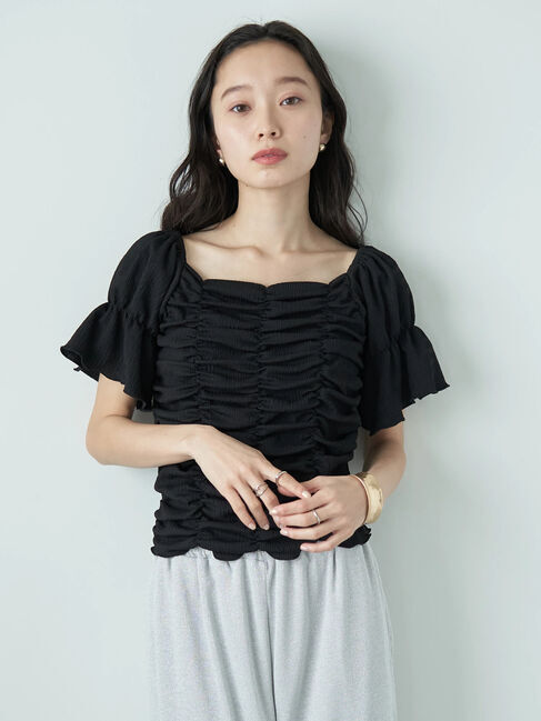 earth music&ecology「カットシャーリングプルオーバー」|Tシャツ・カットソー|Black