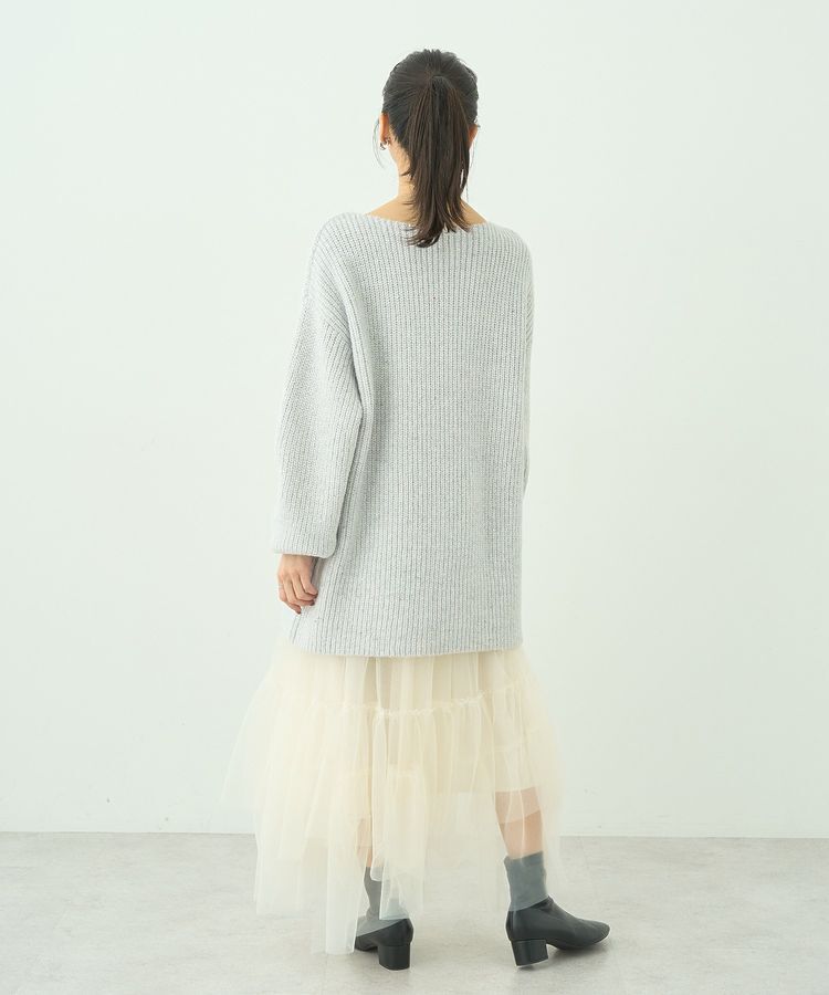 earth music&ecology「イレギュラーヘム段々チュールスカート」|フレア|