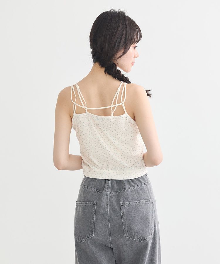 earth music&ecology「ダブルストラップパターンメッシュキャミソール」|キャミソール|