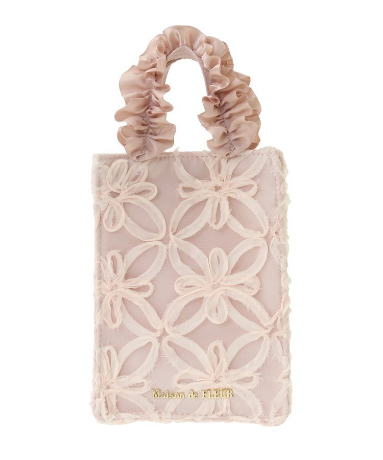 Maison de FLEUR「チュールフラワーフリルミニショルダートートバッグ」|トートバッグ|