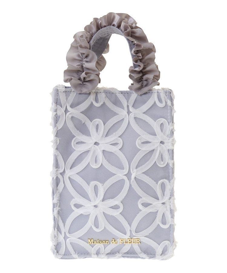 Maison de FLEUR「チュールフラワーフリルミニショルダートートバッグ」|トートバッグ|