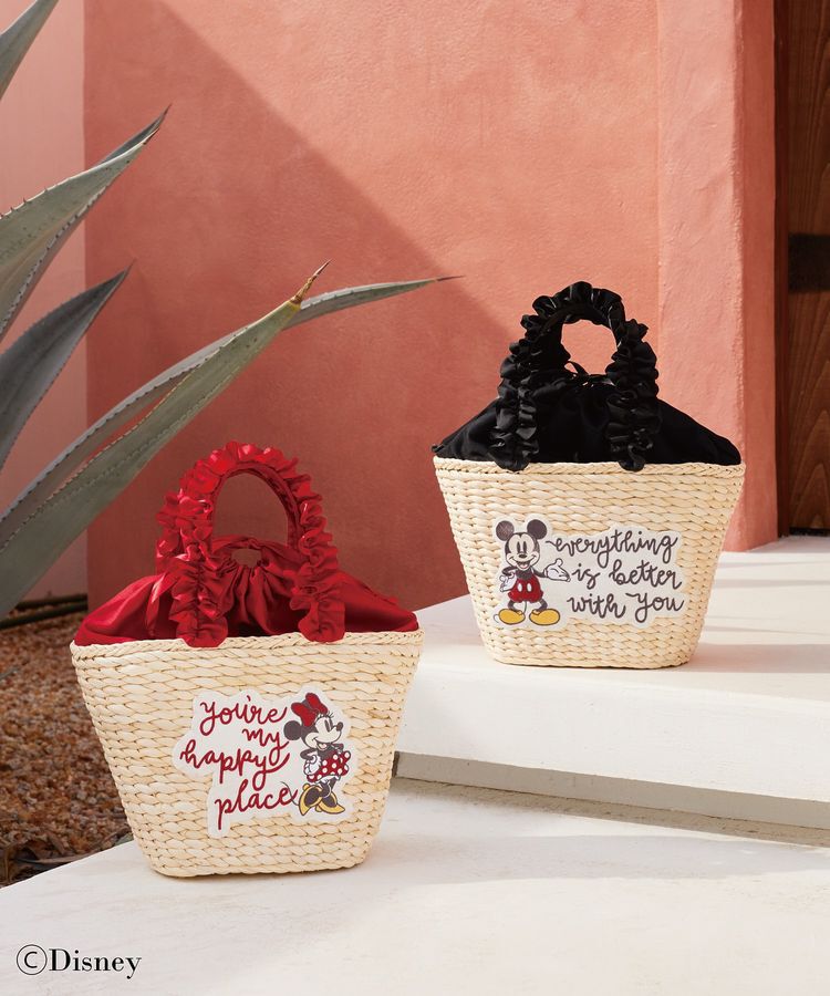 Maison de FLEUR「Mickey Mouse/フリルハンドルカゴバッグ」|ハンドバッグ|