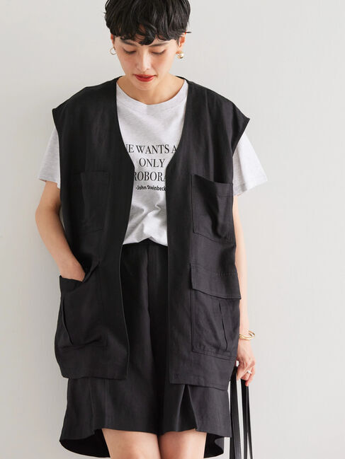 AMERICAN HOLIC「リネンブレンドワークベスト」|ベスト・ジレ|