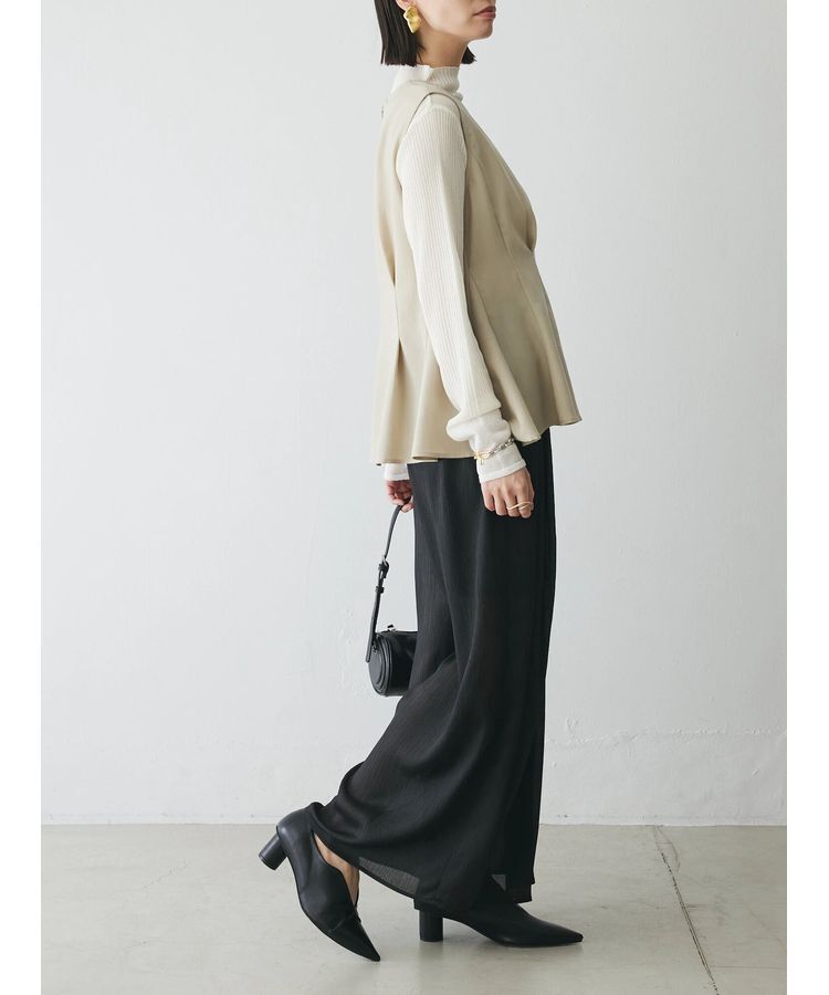 AnriettMusee「ノースリーブタックペプラムブラウス」|シャツ・ブラウス|