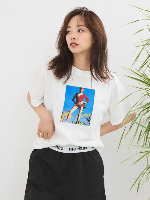 Green Parks「me　Jane/フォトプリントボックスTシャツ」|Tシャツ・カットソー|White