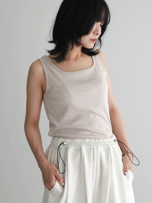 Green Parks「BESTPRICE　前後2WAYラメタンク」|インナー|Gold