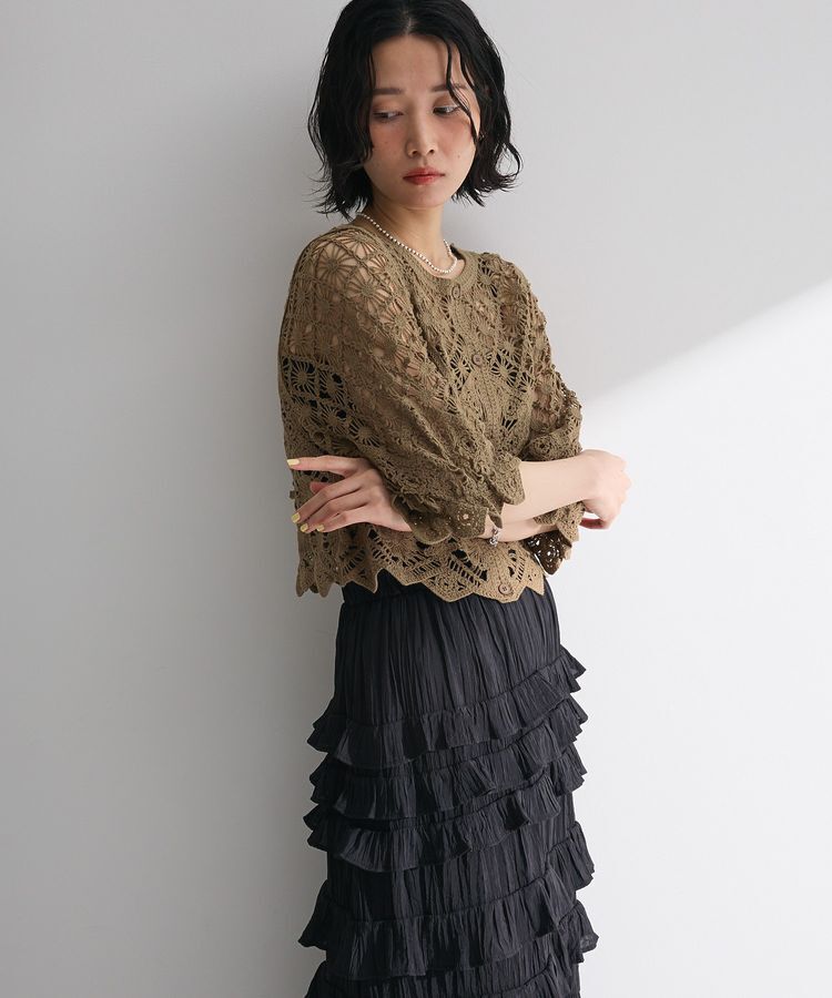 Green Parks「・SUGAR SPOON 2wayクロシェカーディガン」|カーディガン|