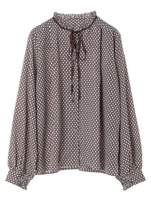 YECCA VECCA「ジオメ柄リボンブラウス」|シャツ・ブラウス|