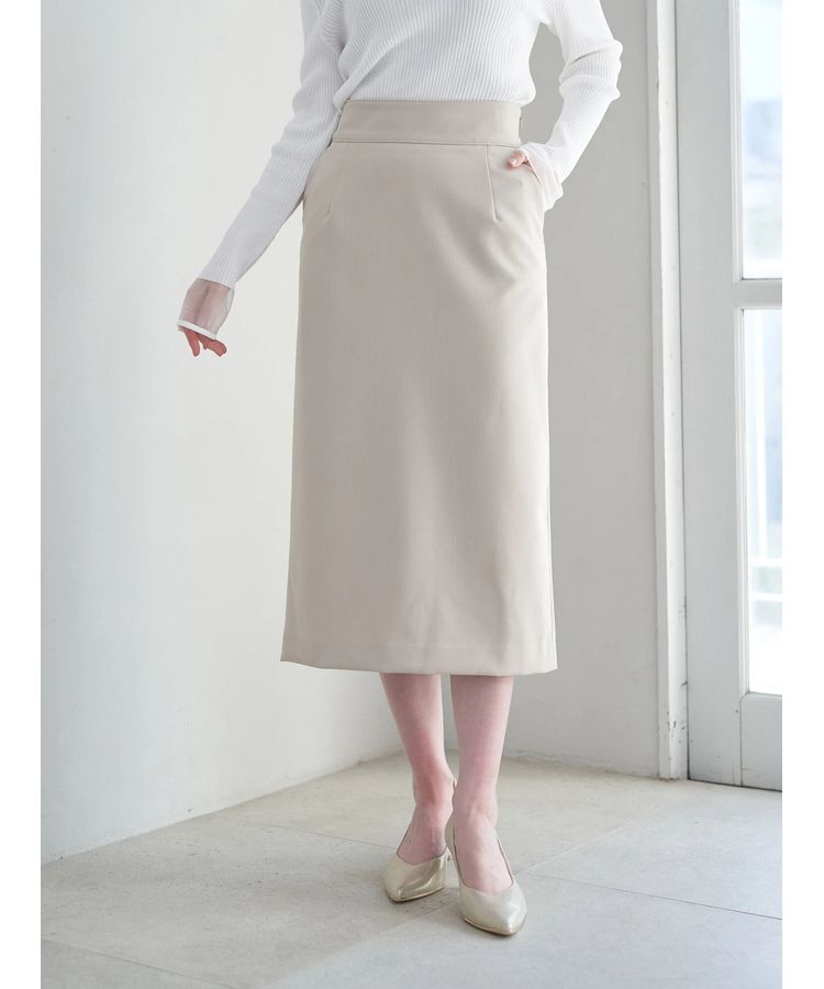 YECCA VECCA「ストレッチナロースカート」|タイト|Light beige