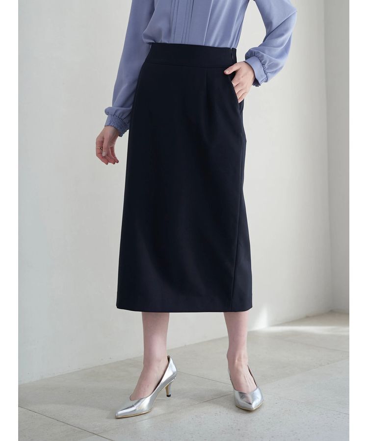 YECCA VECCA「ストレッチナロースカート」|タイト|Navy