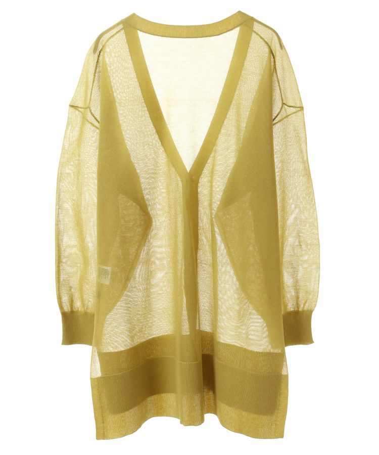 YECCA VECCA「シアーニットミドル丈カーディガン」|カーディガン|