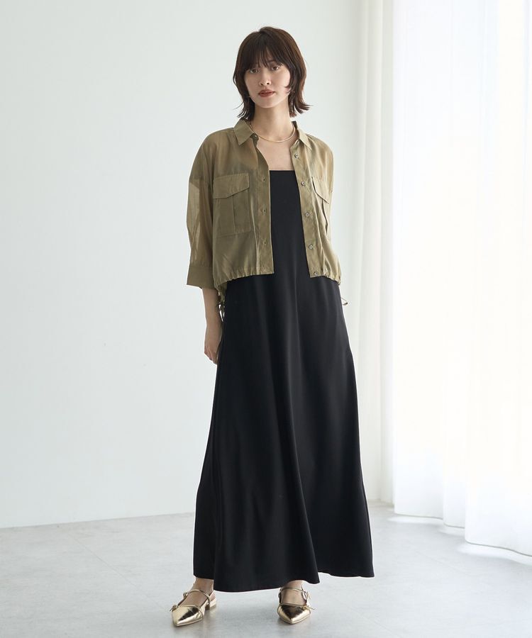 YECCA VECCA「【2点SET】シアーシャツ&times;Aラインキャミワンピース」|ワンピース|