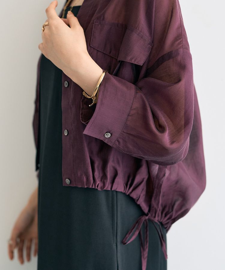 YECCA VECCA「【2点SET】シアーシャツ&times;Aラインキャミワンピース」|ワンピース|