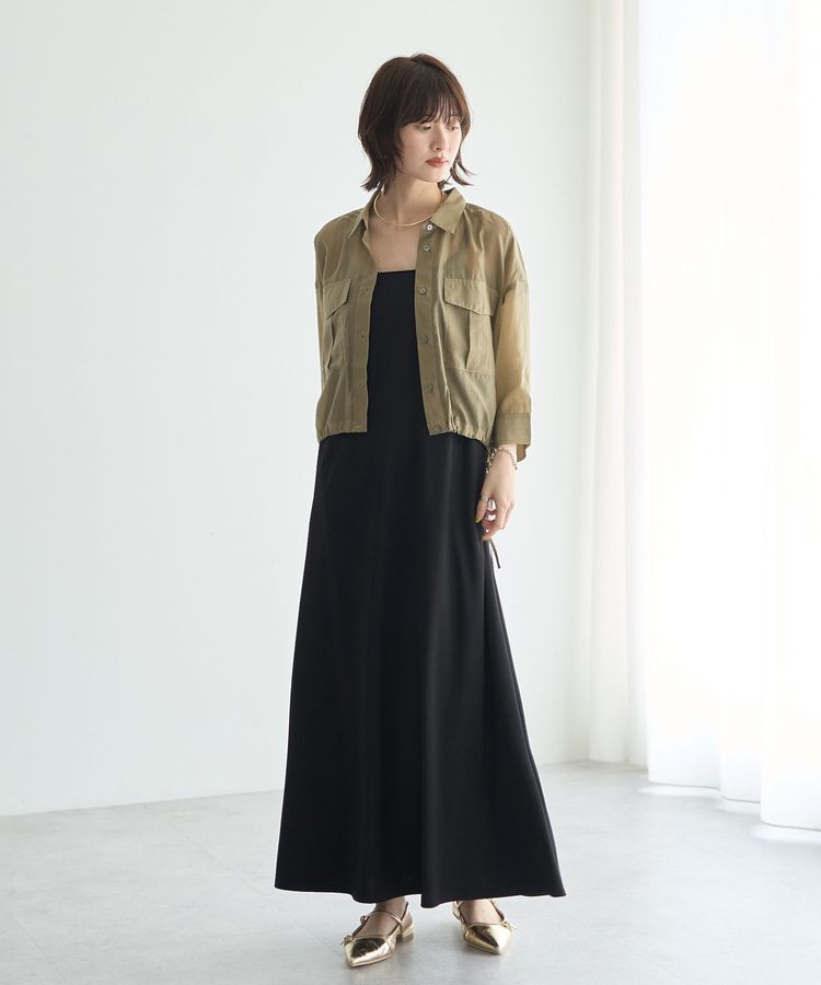 YECCA VECCA「【2点SET】シアーシャツ&times;Aラインキャミワンピース」|ワンピース|