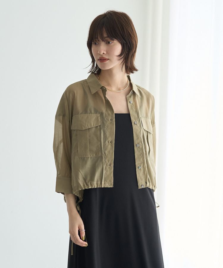 YECCA VECCA「【2点SET】シアーシャツ&times;Aラインキャミワンピース」|ワンピース|