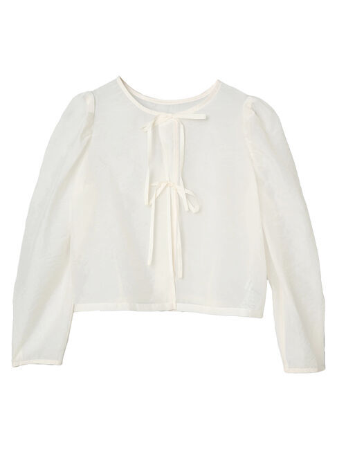 GARAGE OF GOOD CLOTHING「リボン付きパフスリーブブラウス」|シャツ・ブラウス|Ivory