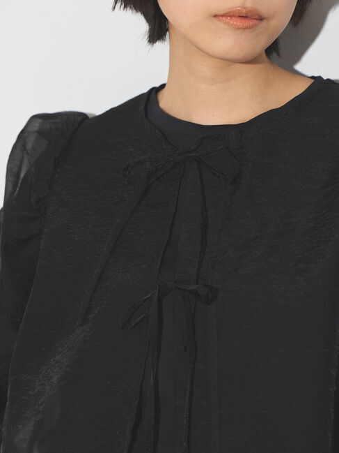 GARAGE OF GOOD CLOTHING「リボン付きパフスリーブブラウス」|シャツ・ブラウス|