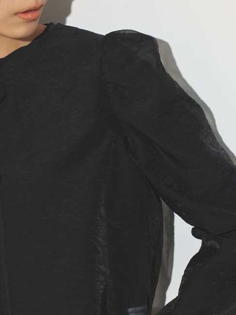 GARAGE OF GOOD CLOTHING「リボン付きパフスリーブブラウス」|シャツ・ブラウス|