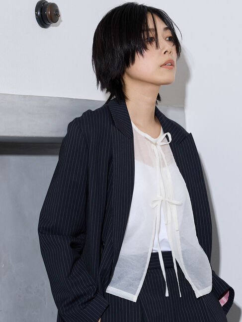 GARAGE OF GOOD CLOTHING「リボン付きパフスリーブブラウス」|シャツ・ブラウス|