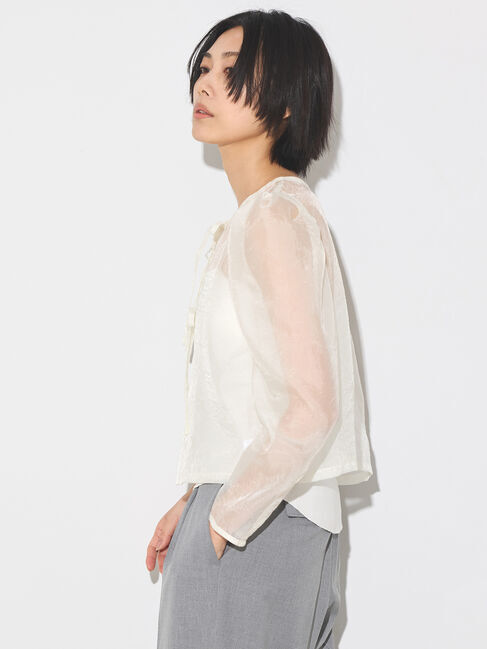 GARAGE OF GOOD CLOTHING「リボン付きパフスリーブブラウス」|シャツ・ブラウス|