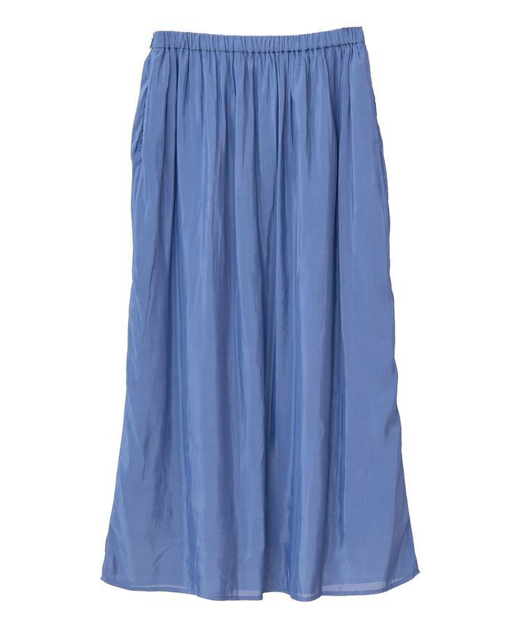 GARAGE OF GOOD CLOTHING「微光沢ギャザーロングスカート」|フレア|