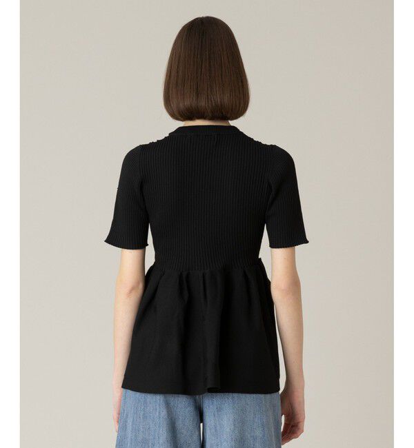 LOULOU WILLOUGHBY「【LOULOU WILLOUGHBY】衿ビーズペプラムプルオーバー」|ニット・セーター|