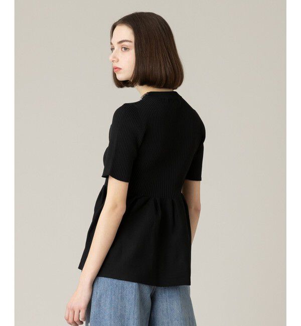 LOULOU WILLOUGHBY「【LOULOU WILLOUGHBY】衿ビーズペプラムプルオーバー」|ニット・セーター|