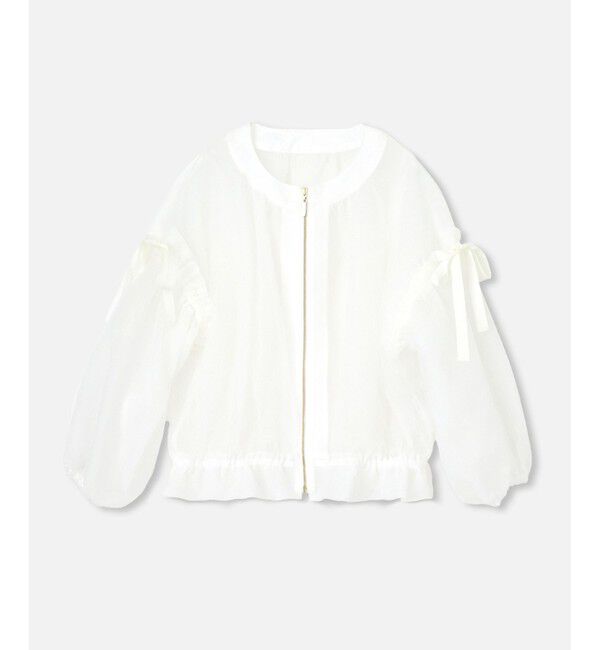 LOULOU WILLOUGHBY「【LOULOU WILLOUGHBY】チュールリボンブルゾン」|ブルゾン・スタジャン|