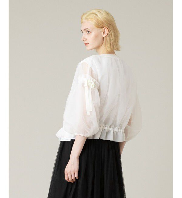 LOULOU WILLOUGHBY「【LOULOU WILLOUGHBY】チュールリボンブルゾン」|ブルゾン・スタジャン|