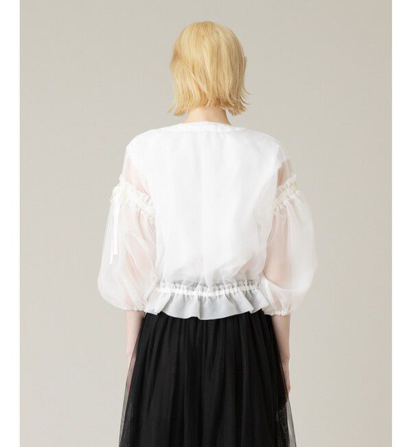 LOULOU WILLOUGHBY「【LOULOU WILLOUGHBY】チュールリボンブルゾン」|ブルゾン・スタジャン|