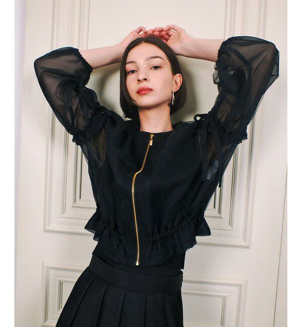 LOULOU WILLOUGHBY「【LOULOU WILLOUGHBY】チュールリボンブルゾン」|ブルゾン・スタジャン|