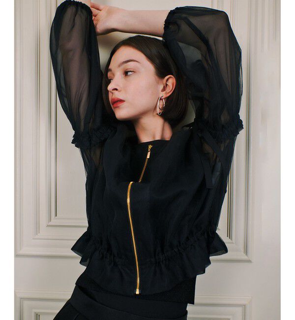 LOULOU WILLOUGHBY「【LOULOU WILLOUGHBY】チュールリボンブルゾン」|ブルゾン・スタジャン|