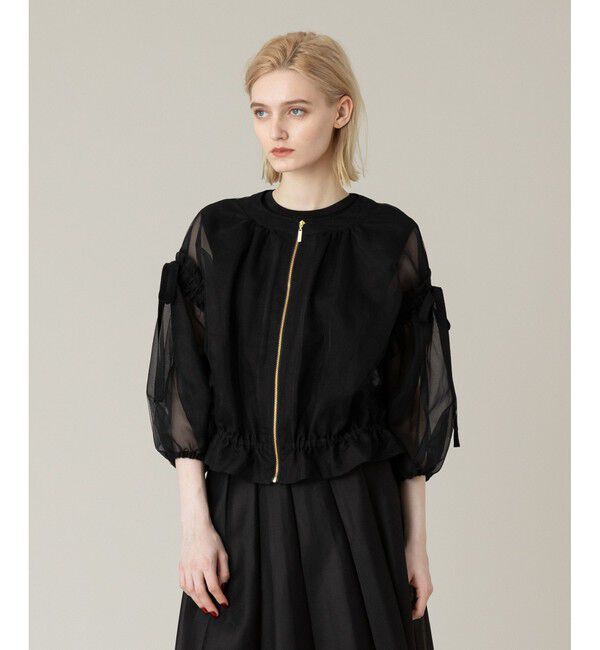 LOULOU WILLOUGHBY「【LOULOU WILLOUGHBY】チュールリボンブルゾン」|ブルゾン・スタジャン|