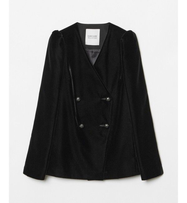 LOULOU WILLOUGHBY「【LOULOU WILLOUGHBY】ベルベットパフジャケット」|ノーカラージャケット|