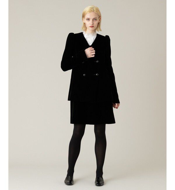 LOULOU WILLOUGHBY「【LOULOU WILLOUGHBY】ベルベットパフジャケット」|ノーカラージャケット|