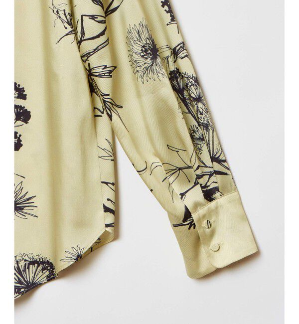 allureville「【セットアップ対応可能】スケッチフラワープリントボウブラウス」|シャツ・ブラウス|