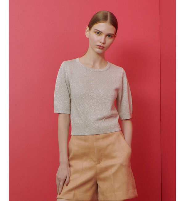 LOULOU WILLOUGHBY「【LOULOU WILLOUGHBY】ラメメランジェプルオーバー」|ニット・セーター|ピンク