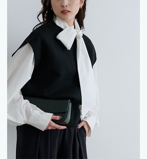 ur's「フレンチスリーブコクーンニットベスト」|ニット・セーター|ブラック