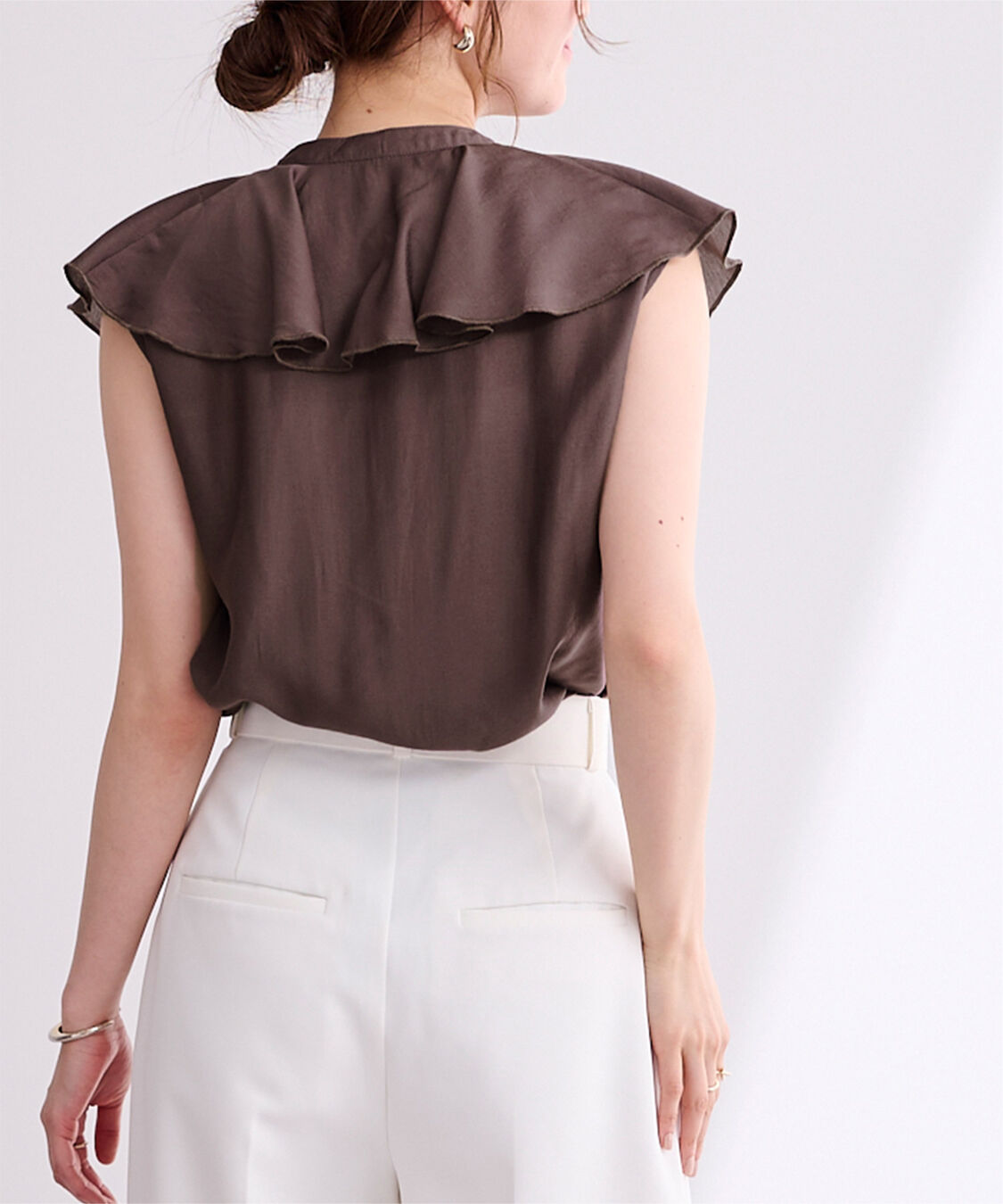 ur's「ラッフルデザインフレンチスリーブブラウス」|シャツ・ブラウス|