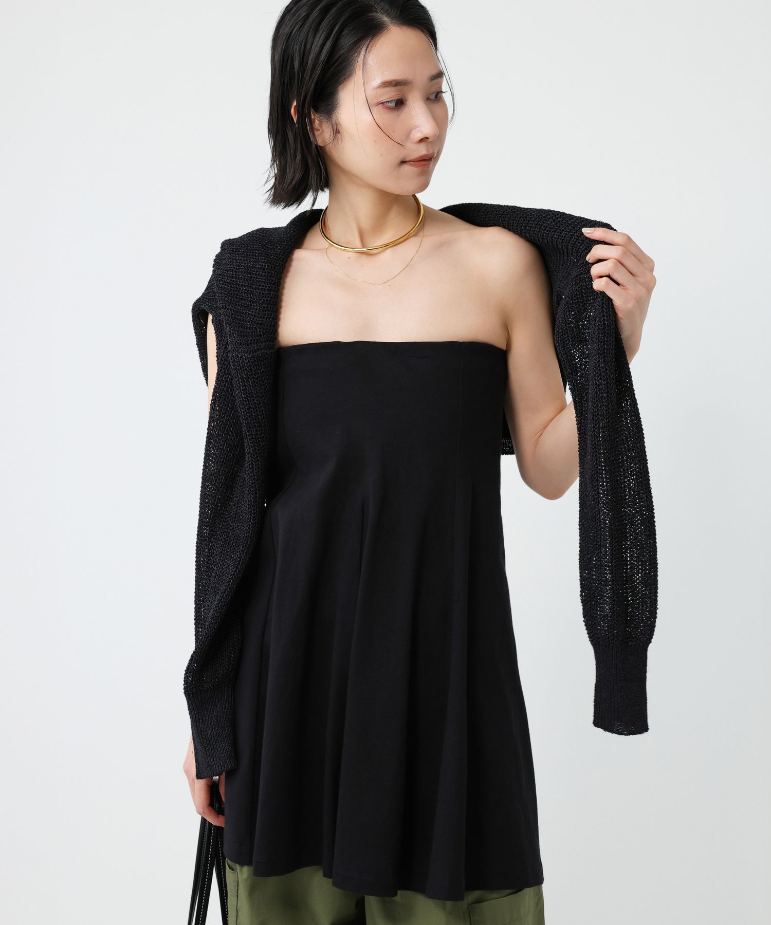 BABYLONE「【洗濯可】ブラカップ付きベアトップ」|Tシャツ・カットソー|ﾌﾞﾗｯｸ