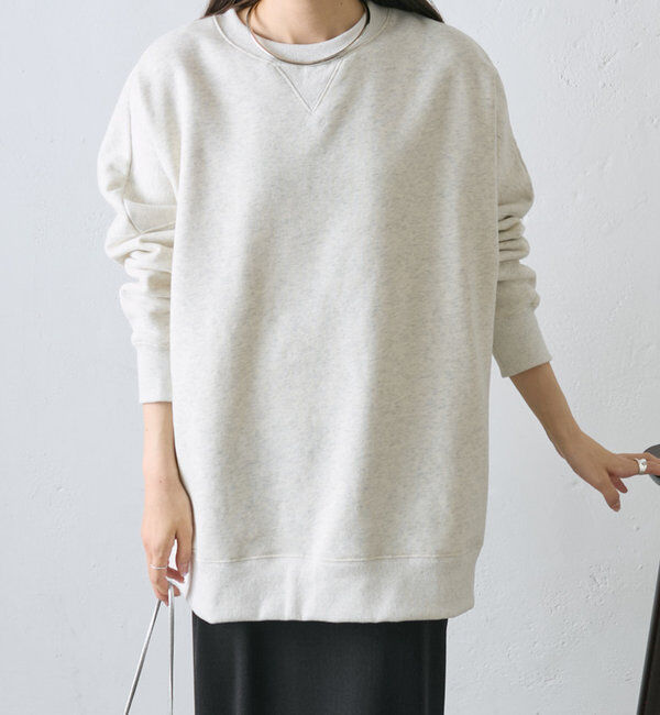  「裏起毛チュニックプルオーバー」|スウェット・ジャージ|オートミール