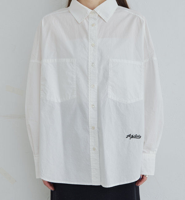  「ワンポイントロゴ刺繍ダブルポケットシャツ」|シャツ・ブラウス|