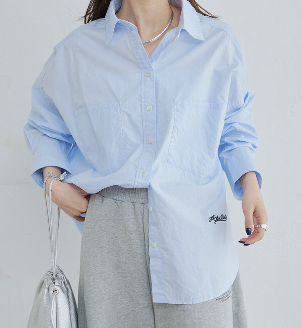  「ワンポイントロゴ刺繍ダブルポケットシャツ」|シャツ・ブラウス|
