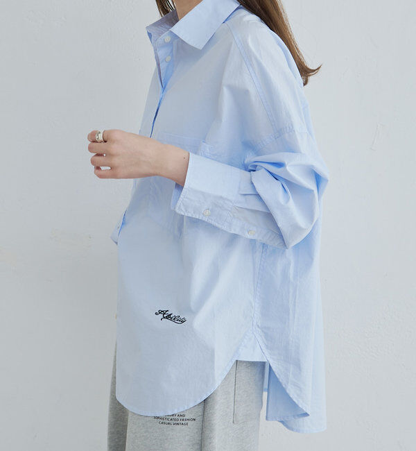  「ワンポイントロゴ刺繍ダブルポケットシャツ」|シャツ・ブラウス|