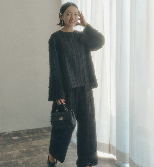  「【Du noir】ジャガードストライプブラウス」|プルオーバー|