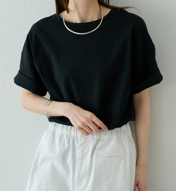  「【汗シミ防止】ワンポイントロゴTシャツ」|Tシャツ・カットソー|ブラック