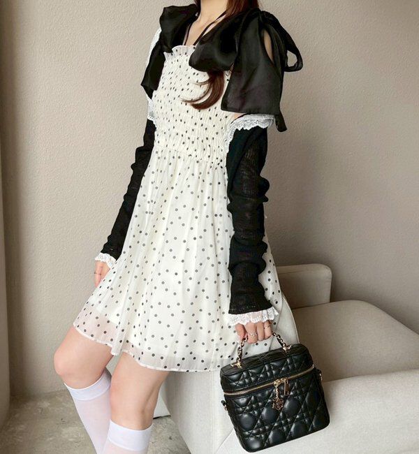  「肩リボンシャーリングビスチェ」|シャツ・ブラウス|