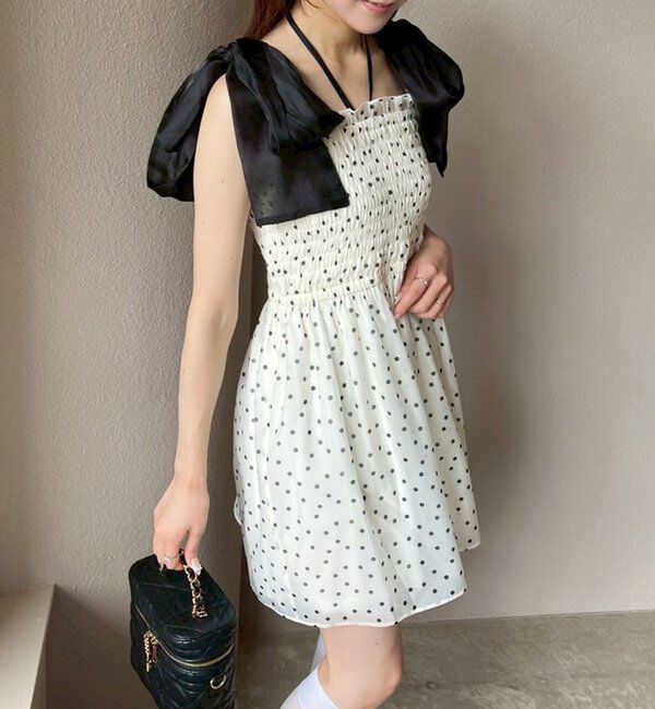  「肩リボンシャーリングビスチェ」|シャツ・ブラウス|